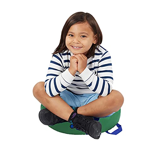 FDP SoftScape 15 inch Round Bean Floor Cushions with Handles Flexible Seating for Home, Daycare, Preschool, Classroom, Yoga and Meditation, 4 inch Height (4-Piece) - Assorted - color: Assorted