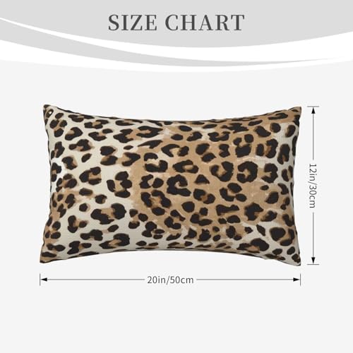 Brown Leopard Throw Pillow Covers 12x20 Inch Set of 2, Cheetah Print Lumbar Pillow Cover Animal Theme Print Pillowcase Farmhouse Decorative Cushion Covers for Sofa Couch Living Room - color: Brown Beige, size: 20" x 12" (Pack of 2)
