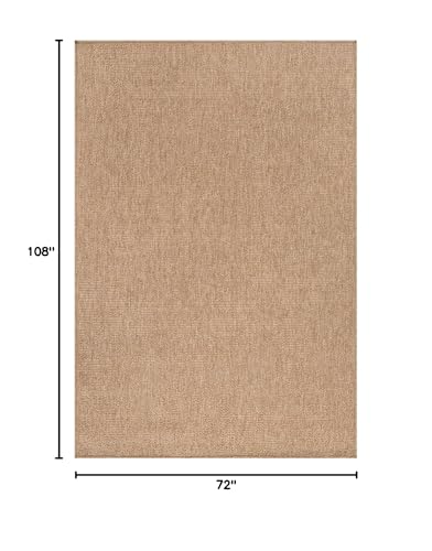 Washable Easy Jute Rug 6x9, Indoor Outdoor Rugs Natural Color Farmhouse Area Rugs for Living Room, Kitchen Rug High Traffic Area, Easy to Clean Solid Boho Woven Design Outside Carpet (6 X 9 Natural) - color: Natural, size: 6' x 9' (Rectangular)