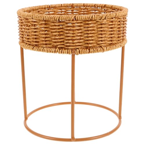 COLLBATH Plant Stand, Plant Basket Indoor, Small, Cute Planter Holder with Legs, Boho Style Flowers Display Rack Standing Floor Stool Shelf for Pot - size: 22.00X22.00X20.50CM