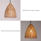 KSANA Boho Rattan Pendant Light, 1-Light Handwoven Wicker Hanging Light, 14" Natural Farmhouse Pendant for Kitchen Island, Dining Room & Entryway - size: 14"
