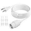 DiCUNO Hanging Lantern Extension Cord Cable, E26 Pendant Light Socket On Off Inline Cord Switch Control Lamp, Switch Close to Polarized Plug, 13 Feet, White, 1-Pack - style: 13ft - White