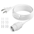 DiCUNO Hanging Lantern Extension Cord Cable, E26 Pendant Light Socket On Off Inline Cord Switch Control Lamp, Switch Close to Polarized Plug, 13 Feet, White, 1-Pack - style: 13ft - White