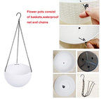 Hanging Basket Plastic Flower Pot Round Resin Garden Hanging Planter for Indoor Outdoor Plants 2 Pack White - color: 8 Inch White
