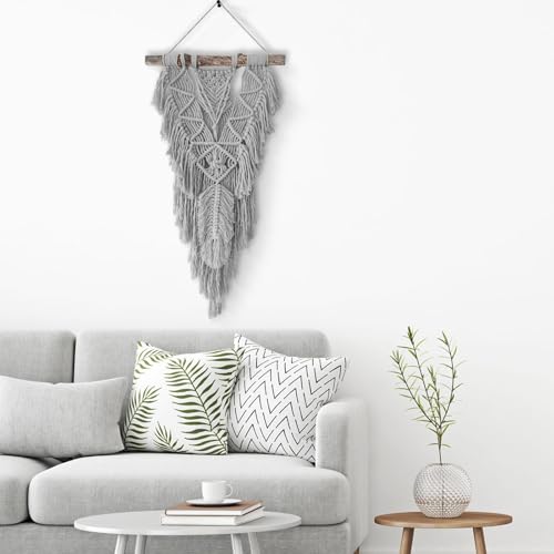 Macrame Cotton Cord 4mm x 547yds, ZUEXT Natural Handmade Light Grey Braided Cords 4 Strands Knitted Rope String for Craft Wall Hanging Weaving Tapestry Dream Catchers Hanger DIY Gift (500m) - color: Light Grey, style: 4mm x 500m
