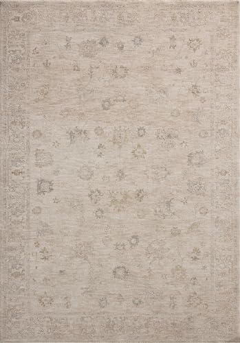 Loloi Chris Loves Julia Louisa Collection LOI-01 Oatmeal/Stone 7'-10" x 7'-10", .38" Pile Height, Round Area Rug - color: Oatmeal / Stone, size: 7'10" (Round)
