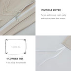 Duvet Cover, 3PCS Boho Duvet Cover Set, Geometric Pattern Tufted Bohemian Comforter Cover Jacquard Knit Textured Bedding Set with Zipper Closure (Light Kahki, Twin) - color: Light Kahki, size: Twin