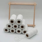 2 Roll 1mm White Pure Cotton Warp Thread Yarn for Weaving Carpet Tapestry Rug Knitting