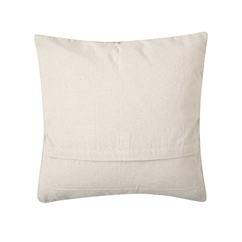 · REDEARTH · Tufted Throw Pillow Cushion Covers - Boho Textured Woven Decorative Cases Set for Couch - Sofa - Bed - Farmhouse - Chair - Covered Patio - car - 100% Cotton (18x18 ; Natural) Pack of 2 - color: Contructed Frill Natural, size: 18" x 18" (Pack