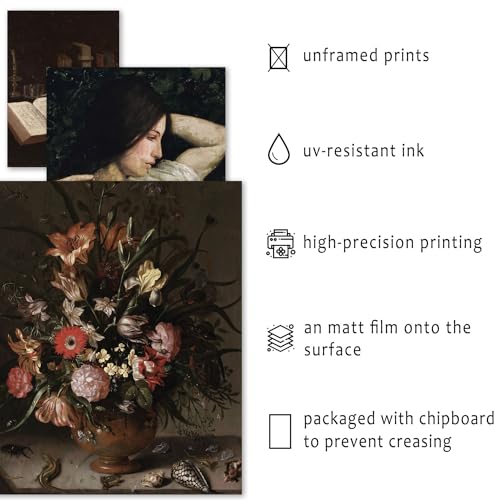 ANERZA 16 PCS Dark Academia Room Decor, Gothic Home Decor, Moody Wall Art Prints for Bedroom, Witchy Posters for Room Aesthetic, Wall Collage Kit Pictures for Living Room, Halloween Dorm Gallery Decor - color: Gothic black, size: 11"x14" Unframed