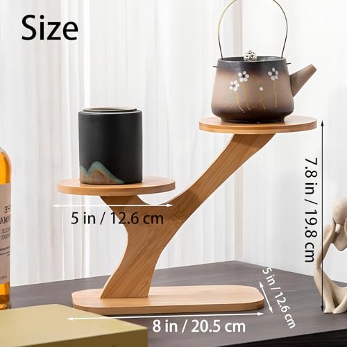 2 Tiered Desk Plant Stand Bamboo Tree Plant Shelf Tabletop Succulent Herb Stand Desktop Plant Stand Indoor Plant Rack for in Living Room Office Decoration (2 Tiered) - size: 2 Tiered