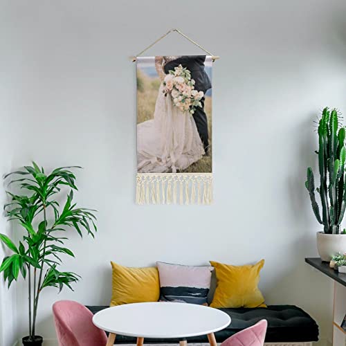 GUANGSHACORA Custom Cotton and Linen Hanging Wall Art Poster with Picture Text Painting Scroll Poster for Home Decor