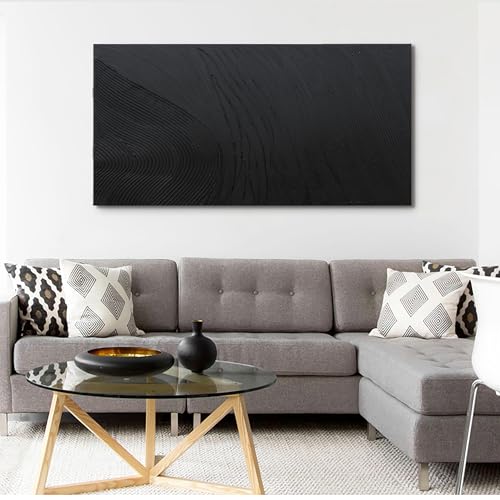 Canvas Wall Art Decor Modern Textured Wall Art Decor Canvas Art Wall Decor Black Silence Wall Painting Decorations Artwork Wall Art Prints for Room Living Room Bedroom Office Decor 24"X48" - color: Black, size: 48"L x 24"W