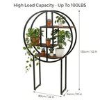 OFFICEROO Indoor Plant Stand 4ft 3in – Modern Asian Inspiration Moon Plant Stand, Circle Plant Shelf