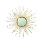 24'' Gold Sunburst Wall Mirror Boho Home Decor Mordern Round Hanging Wall Art for Living Room/Bedroom/Bathroom/Entryway
