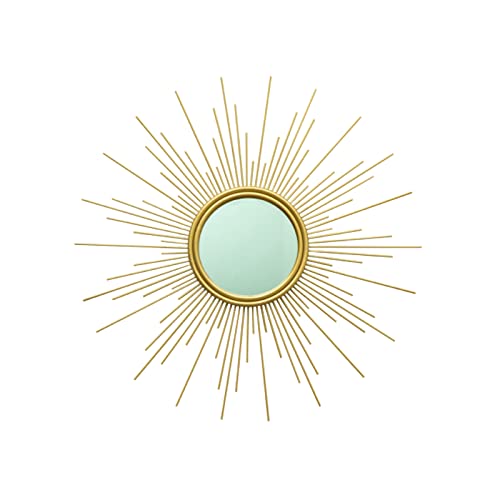 24'' Gold Sunburst Wall Mirror Boho Home Decor Mordern Round Hanging Wall Art for Living Room/Bedroom/Bathroom/Entryway