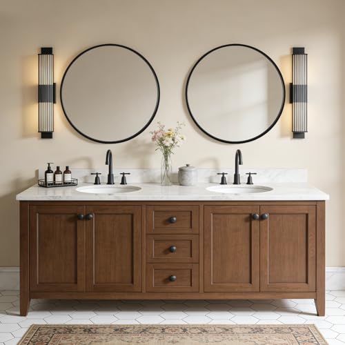 WallBeyond Black Round Mirror Wood Framed 28 inch Circle Wall Mirror for Bathroom Round Wall Mirror for Wall Decor, Vanity, Entryway Living Room - color: Black, size: 28"L x 28"W