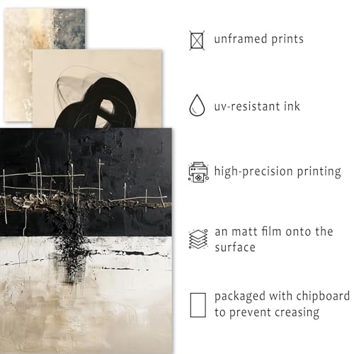 ANERZA 16 PCS Black and White Abstract Wall Art Decor, Minimalist Gallery Wall Prints for Bedroom, Boho Posters for Living Room Aesthetic, Collage Kit Pictures, Dorm Home Decor - color: Black and White, size: 11"x14" Unframed