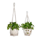 2 Pack Plant Hanger - 29.5" & 23.5" Hanging Planters, Handmade Cotton Rope Plant Holder Fits 3.9"-11.8" Flower Pots Indoor & Outdoor Boho Home Decor (POTS NOT Included)