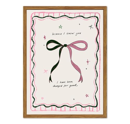 Framed Pink Bow Wall Art, Coquette Preppy Canvas Wall Decor Pictures, Trendy Inspirational Quote Paintings Prints Girly Home Decor Aesthetic for Girls Room Bedroom Dorm 16x24 inch - color: Pink Bow, size: 24"L x 16"W