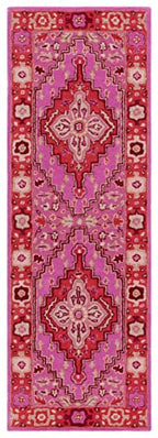 SAFAVIEH Bellagio Collection Runner Rug - 2'3" x 8', Red & Pink, Handmade Medallion Wool, Ideal for High Traffic Areas in Living Room, Bedroom (BLG545B) - color: Red/Pink, size: 2'3" x 8' (Runner)