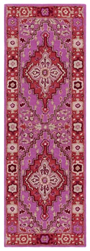 SAFAVIEH Bellagio Collection Runner Rug - 2'3" x 13', Red & Pink, Handmade Medallion Wool, Ideal for High Traffic Areas in Living Room, Bedroom (BLG545B) - color: Red/Pink, size: 2'3" x 13' (Runner)