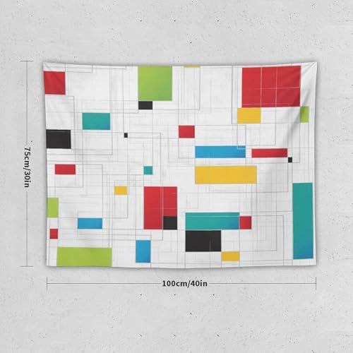 Bohemian Mid Century Tapestry, Abstract Geometric Retro 50S 60S Tapestries Home Decor for Living Room Bedroom Decoration 40in Wx30in H (102×76cm) - color: Bohemian Tapestry-26, size: 40in"Wx30in"H (102×76cm)
