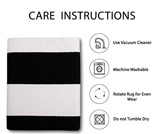 IOHOUZE Black White Striped Rug -27.5" X 43" Front Door Mats Outdoor,Washable Rug for Front Porch Decor,Spring Summer Welcome Mats Outdoor Indoor, Doormat for Farmhouse/Entryway/Home Entrance - color: Black White Stripe, size: 2'4" x 3'8" (Rectangular)