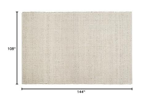 Natural Jute Cotton Area Rug - 9x12 Feet - Boho Rugs for Living Room, Bedroom, Dining Room, Hallway, Office - Rustic Vintage Bohemian Carpet Home Décor - Hand Woven Cotton Jute Rug 9x12 ft - size: 9' x 12' (Rectangular)