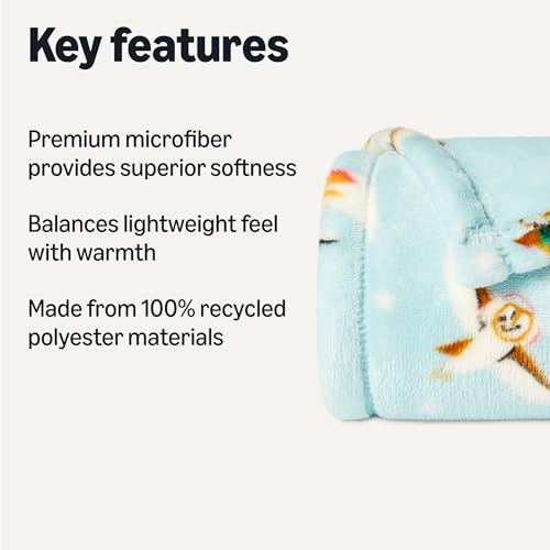 Amazon Basics Kids Fleece Blanket, Ultra-Soft Lightweight Throw for Children, Forest Friends, 50 x 60 Inches - color: Forest Friends, size: 50 x 60 inches