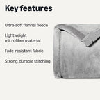 Amazon Basics Soft Fleece Throw Blanket, Ultra-Soft Flannel Fleece Microfiber, Warm Cozy for Couch Sofa Bedroom, Fade-Resistant, 50 x 60 Inches, Gray - color: Dark Grey, size: 50 x 60 inches
