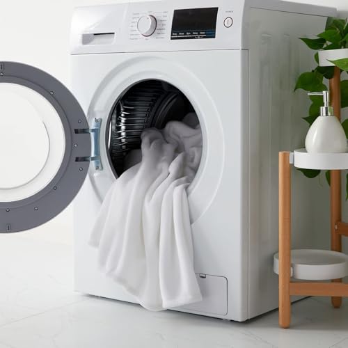KMUSET Fleece Blanket White Queen Size Lightweight Cozy Plush Microfiber Bed Blanket Factory Shop - color: White, size: Queen(90"x90")