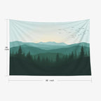 EMMTEEY Nature Tapestry Green Mountains Forest 60X50 Inch Ceiling Tapestry Wall Art Hanging Tapetries for Bedroom Living Room Dorm Décor