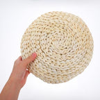 Sewroro Tatami Floor Pillow Round Straw Woven Padded Sitting Cushion Japanese Style Seat Pillow Floor Straw Mat Meditating Furniture Floor Mat for Home Temple 30cm