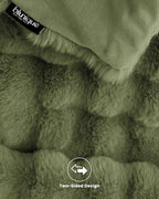 Ultra Soft Cozy Faux Fur Throw Blanket, Fuzzy Plush Thick Bubble Blanket, Oversize Luxury Fluffy Blanket for Couch, Sofa, Bedroom, and Living Room,50x60 Inches,Green - color: Green, size: Throw