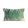 Tropical Palm Leaves Throw Lumbar Pillow Covers Summer Green Plants Monstera Banana Leaf Farmhouse Decorations Pillow Cases 12x20 Inch Rectangular Cotton Linen Lumbar Cushion Cover - color: Green Leaves