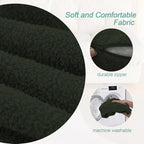 MeMoreCool Stuffed Round Pouf Ottoman Foot Rest, Floor Pouf Foot Stool with Soft Foam Chunk Filling, Small Round Ottoman Footstool Circle Footrest for Living Room, Green - color: Teddy Green