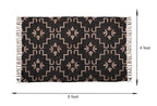 Natural Wool Jute Kilim Rug Farmhouse Handwoven Jute Runner Rug - Reversible Kilim Dhurrie, Rustic Decorative Area Rug for Natural Decorative Rug 3X5 - size: 3X5 FT
