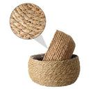 Woven Flowerpot Basket for Indoor Plants, Rattan Straw Plant Container with Natural Braided Design, Boho Style Planter for Succulents and Small Flower Pots