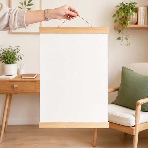 Blank Cotton Canvas Panels 3Pcs White Cotton Canvas Wooden Framed Artist Canvas Board with Hanging Rope for Acrylic, Oil, and Art Projects, Acrylic Pouring 11.7 * 8.2''