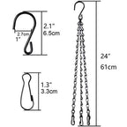 4pcs 24 inch Black Hanging Basket Chain with Hooks Flower Plant Pot Replacement Chain Hanger for Bird Feeders,Planters,Lanterns and Ornaments - size: 24 inch (4pcs)