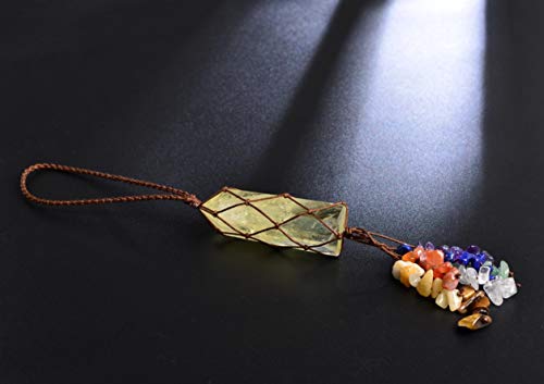 Home Decor Hanging Ornaments Natural Citrine Chakra Ornaments Gemstones Reiki Feng Shui Ornament Window Car Ornament - color: A-style 3