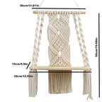 Macrame Wall Hanging Plant Decor Shelf Indoor Outdoor Floating Wood shelve Decorative Hand Made Rope Boho Shelving for Plants