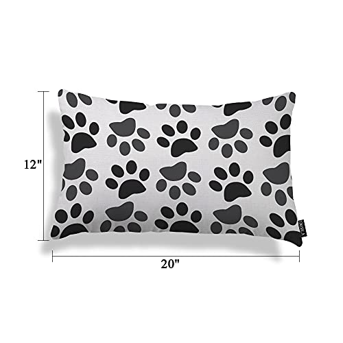 EKOBLA Cute Dog Paw Decorative Square Throw Pillow Covers Animal Footprint Wildlife Cotton Linen Cushion Case for Sofa Couch 12x20 Inches Men Women Boys Girls - color: Multi-bs15, size: 20" x 12" (Pack of 1)