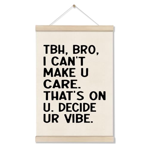 DOI-LANEE Funny Classroom Posters Hanger Frame, Math Classroom Must Haves Canvas Wall Decor, Homeschool Decor, High School Gifts for English Teachers Students Teen Boys Girls 16x12 Inch - color: Off-White A07