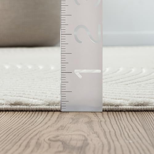 Abani Cream Area Rug for Living Room, Bedroom- Zen Reiki Pattern- 2'6" x 6' -Durable & Easy to Clean - color: Cream, size: 2'6" x 6' (Rectangular)