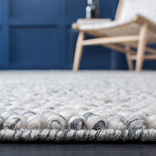 SAFAVIEH Natura Collection Accent Rug - 2' x 3', Light Grey & Ivory, Handmade Wool Blend, Textured Design, Ideal for Hallway, Bedroom, Foyer (NAT620G) - color: Light Grey/Ivory, size: 2' x 3' (Rectangular)