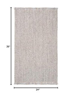 SAFAVIEH Natural Fiber Collection Accent Rug - 2' x 3', Grey & Natural, Handmade Woven Fringe Jute, Ideal for High Traffic Areas in Entryway, Living Room, Bedroom (NF826F) - color: Grey/Natural, size: 2' x 3' (Rectangular)