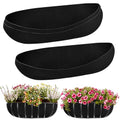 3PCS 30 Inch Planter Basket Liners Fabric Window Box Liners Felt Trough Planter Liner Replacement Black Flower Basket Liner Non-Woven Hanging Plant Liner for Planters Garden Fence - Avoid Bird Nesting - size: 3PCS 30 Inch