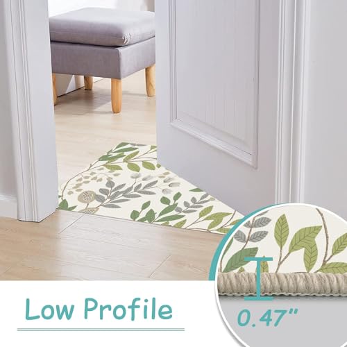 Modern Carpets, Farmhouse Area Rug Pattern Plants Flowers Traditional Carpet,Suitable for Living Room, Kitchen, Outdoor, 1.5 x 2.5ft - color: Olive Green and Light Beige, size: 1.5 x 2.5ft / 18 x 30in / 45 x 75cm